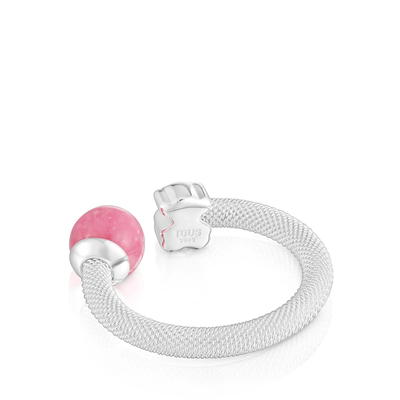 צמיד כסף יוקרתי עם כדור אבן ורודה מבית TOUS, תכשיטים איכותיים ב-CHOZEN