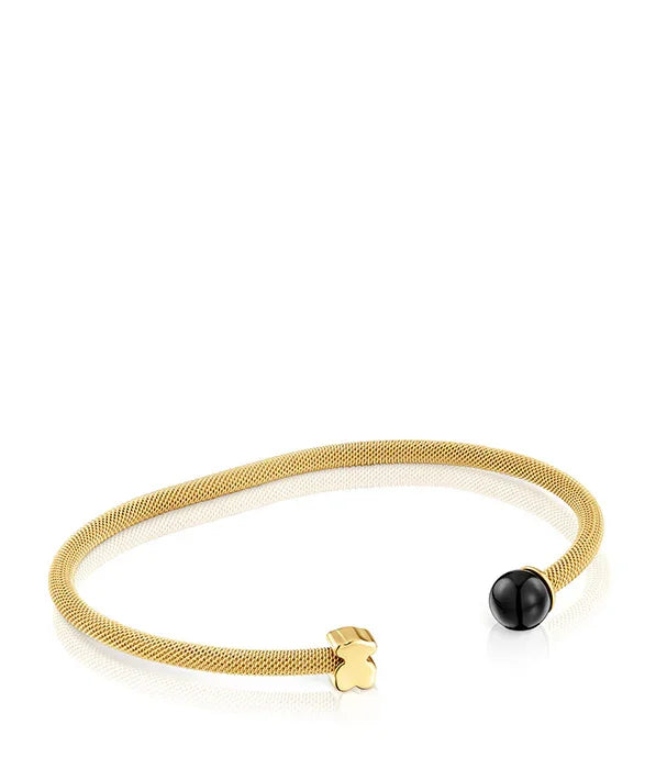 צמיד רשת זהב עם סוגר דובי וכדור שחור, תכשיט אופנתי CHOZEN מהמותגים המובילים