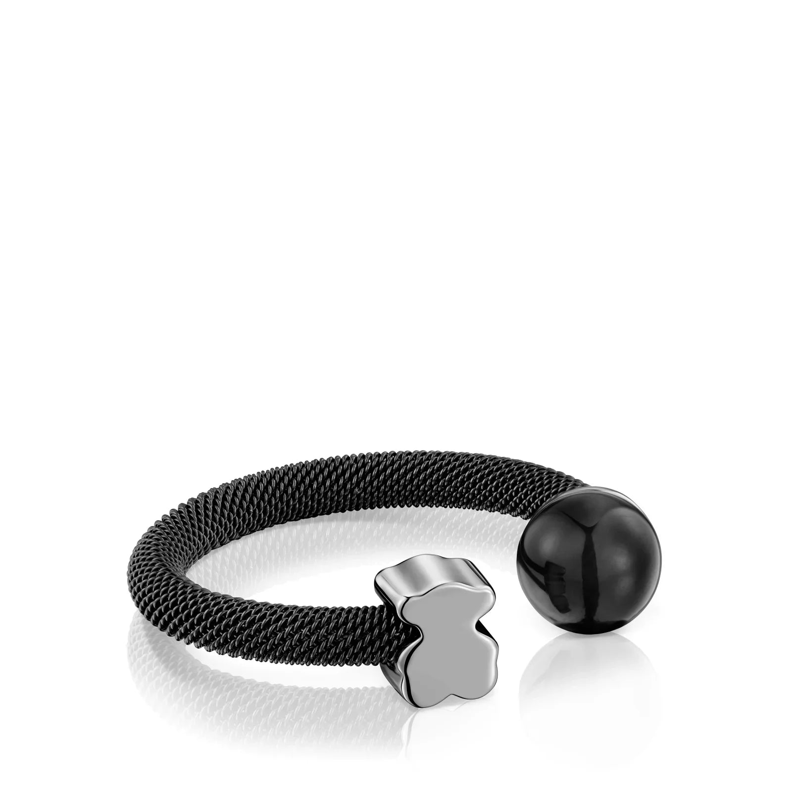 צמיד רשת בצבע שחור עם קישוט דוב וכדור, תכשיטי מותגים מבית CHOZEN קבוצת אלפא