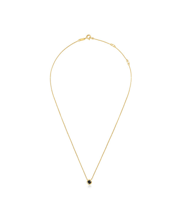 טואוס שרשרת בשיבוץ אבן ספינל שחורה Line מכסף ועליו זהב 18 קראט