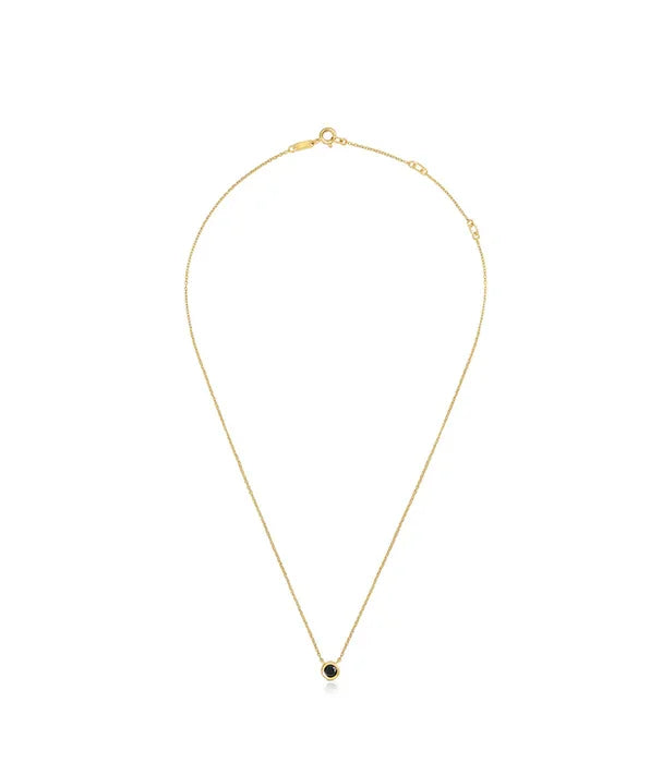 שרשרת עדינה מזהב עם תליון עגול שחור, תכשיטי יוקרה CHOZEN