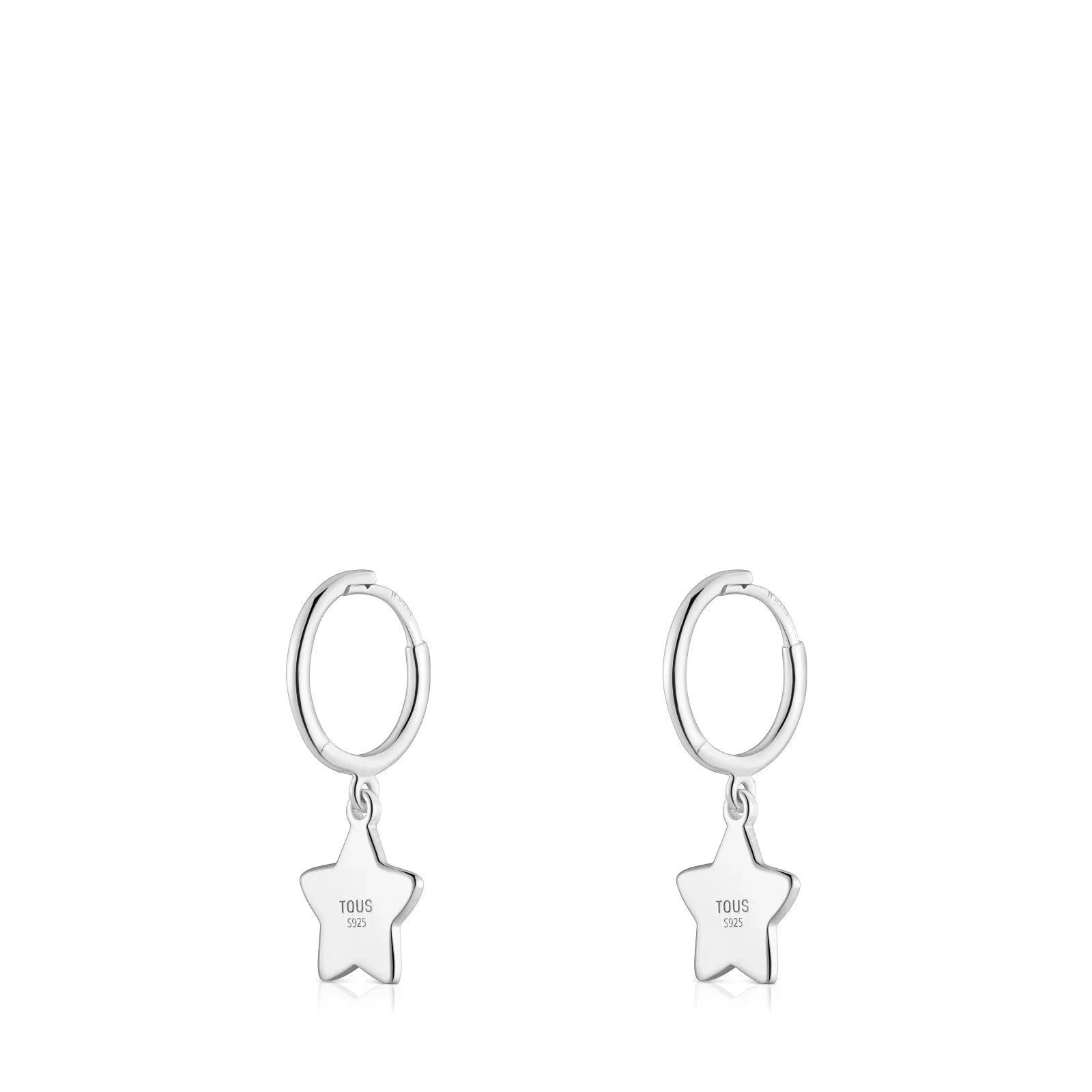 עגילי חישוק כסף עם תליון כוכב TOUS, תכשיטים יוקרתיים מבית CHOZEN