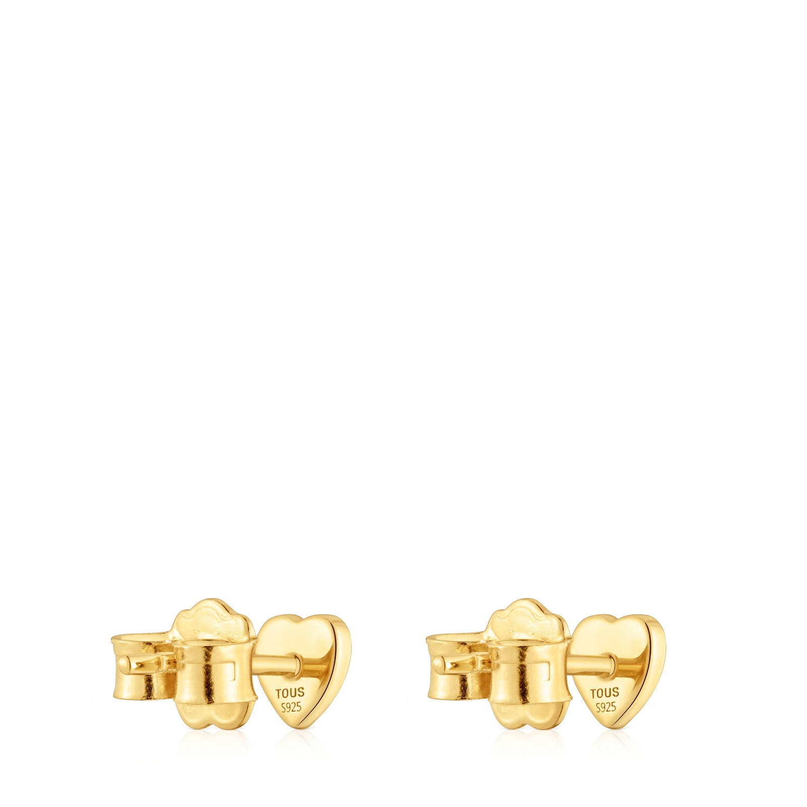 טואוס עגילי לב MOTIFS מכסף ועליו זהב 18 קראט