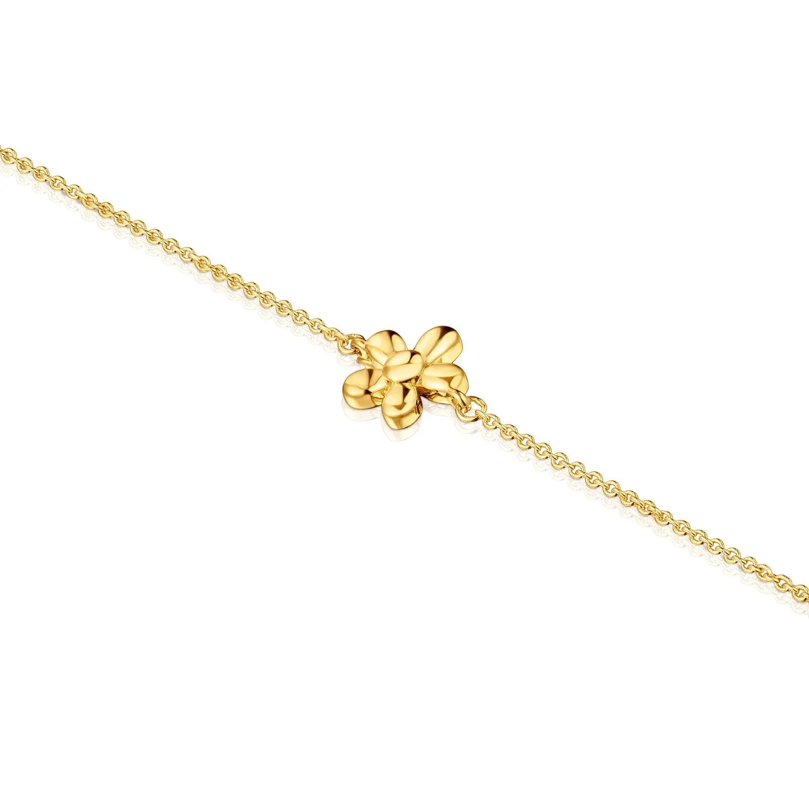 צמיד זהב דק עם תליון פרח, תכשיט יוקרה מחברת CHOZEN