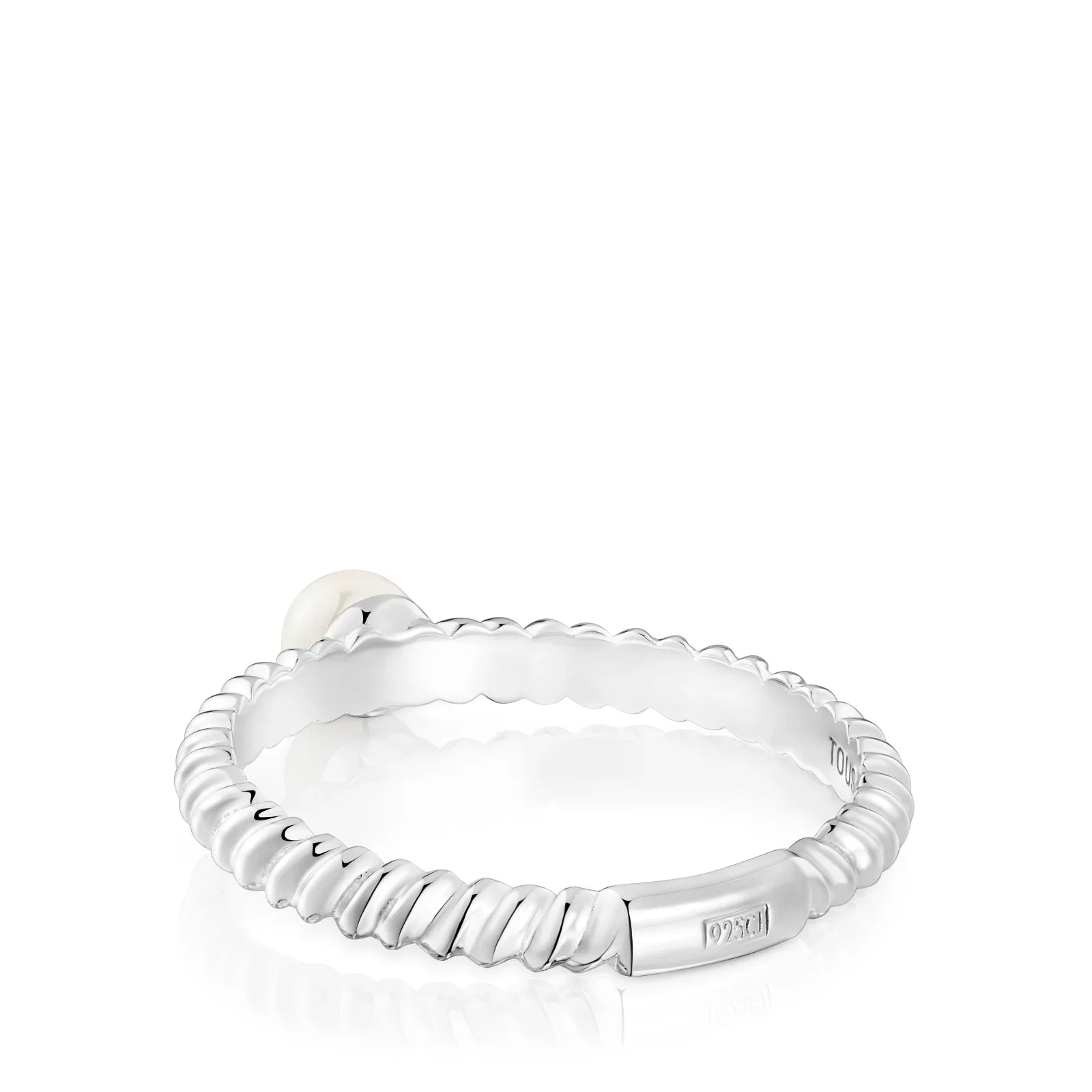 טבעת כסף מעוצבת עם פנינה לבנה, תכשיט אופנה יוקרתי CHOZEN מקבוצת אלפא