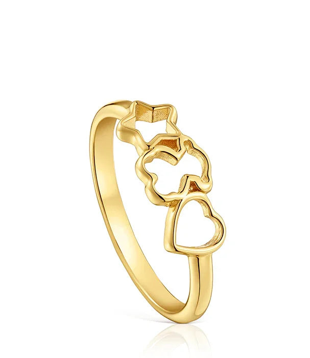 טבעת זהב עם עיצובים של כוכב, ענן ולב, תכשיט אופנה יוקרתי מבית CHOZEN