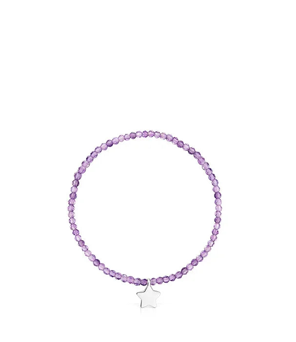 צמיד חרוזים סגולים עם תליון כוכב כסוף, תכשיט אופנתי מבית CHOZEN