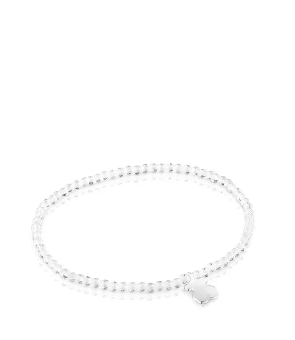 צמיד אבני כסף עדין עם תליון תלתן קטן, תכשיט אופנתי מבית CHOZEN