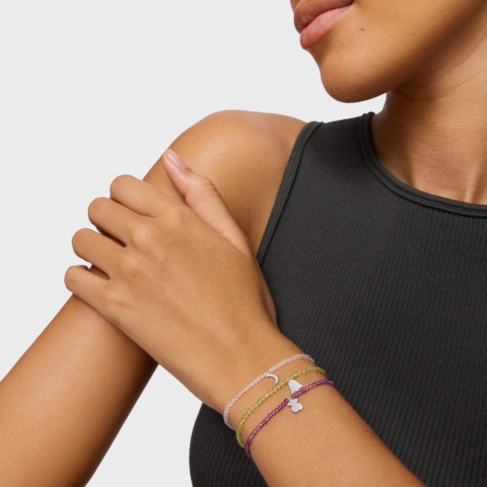 טואוס צמיד אבני חן MOTIFS בשילוב טוליפ מכסף