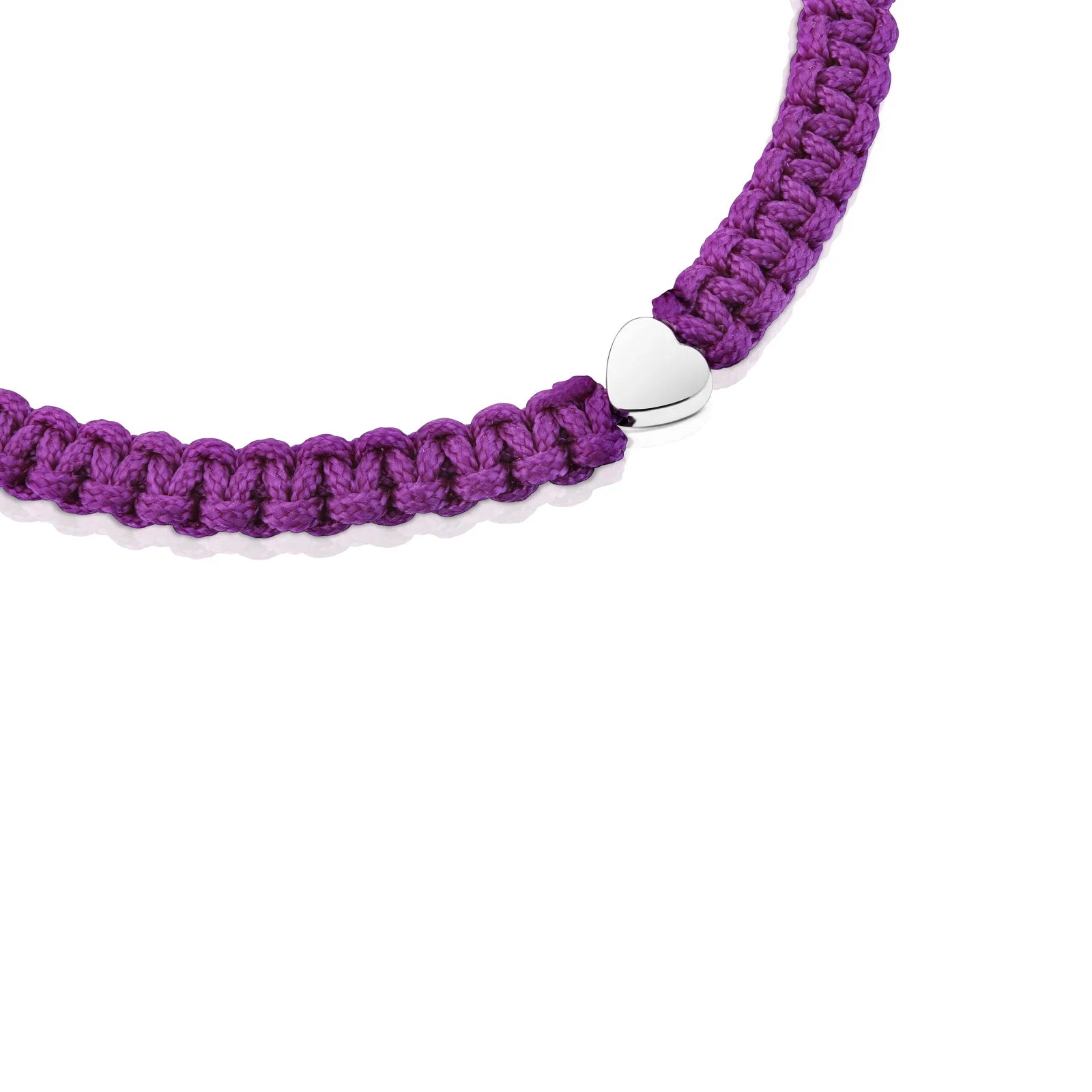 צמיד סרוג סגול עם סגר מתכת כסוף בצורת לב, אופנה יוקרתית CHOZEN