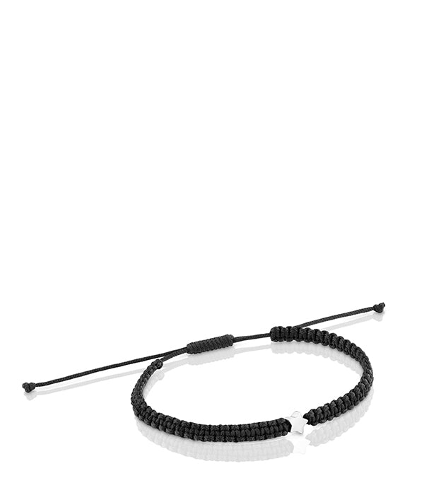 טואוס צמיד ניילון שחור Motifs בשילוב כוכב מכסף