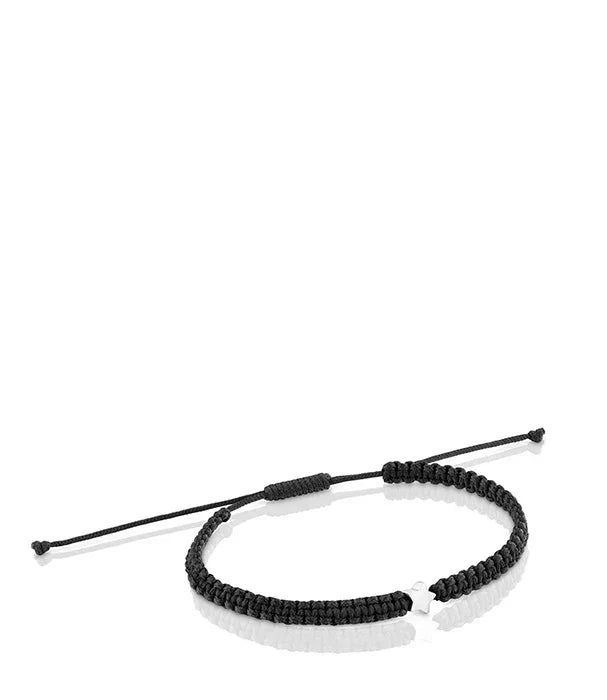 צמיד קלוע חוט שחור עם סוגר מתכוונן, אקססוריז אופנתי מבית CHOZEN