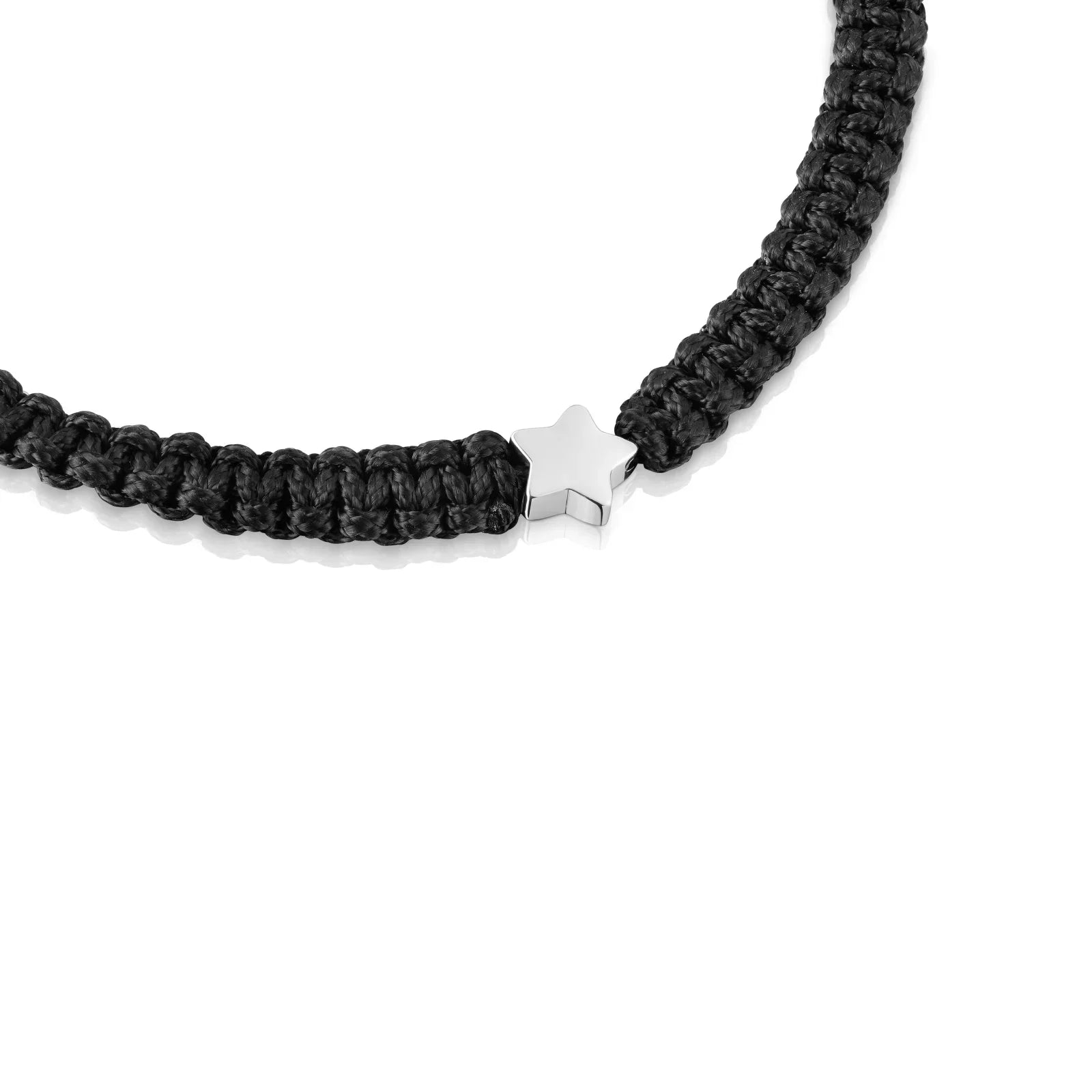 צמיד קלוע שחור עם תליון כוכב כסוף, תכשיט אופנה יוקרתי מבית CHOZEN