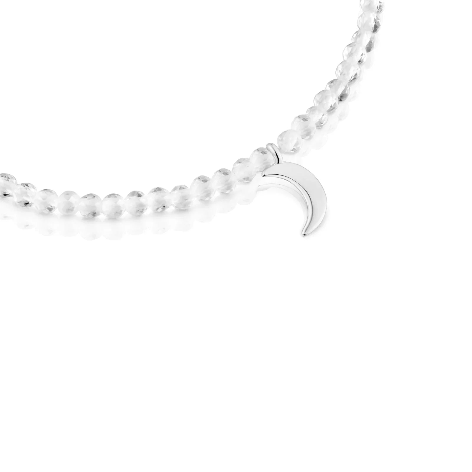 שרשרת חרוזים שקופים עם תליון ירח כסף, תכשיט אופנתי CHOZEN