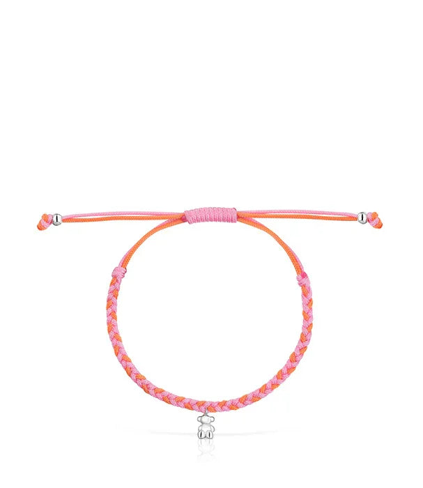 צמיד קלוע ורוד כתום עם תליון כסף, אופנה עדכנית ב-CHOZEN מבית קבוצת אלפא