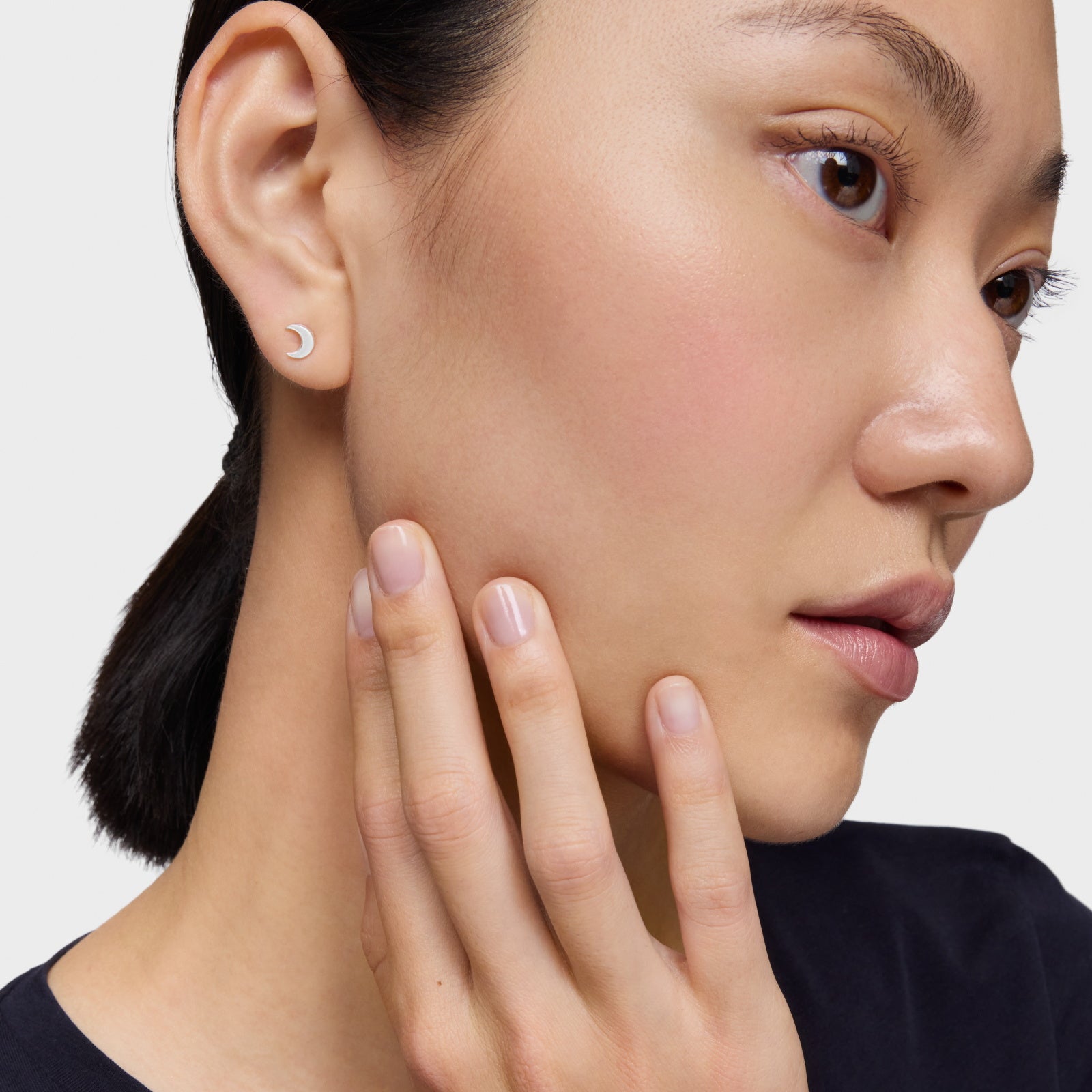 טואוס עגילי ירח MOTIFS מכסף