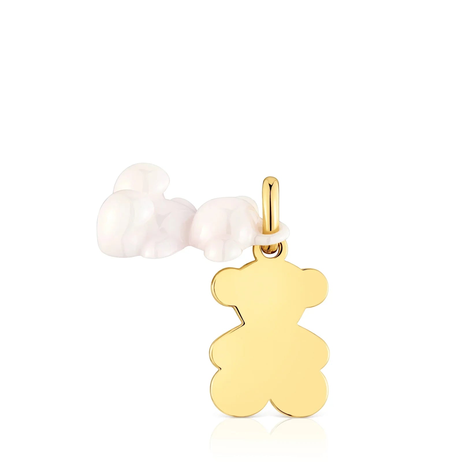 תליון דובי זהב מעוצב עם קישוט לבן, תכשיט אופנתי CHOZEN