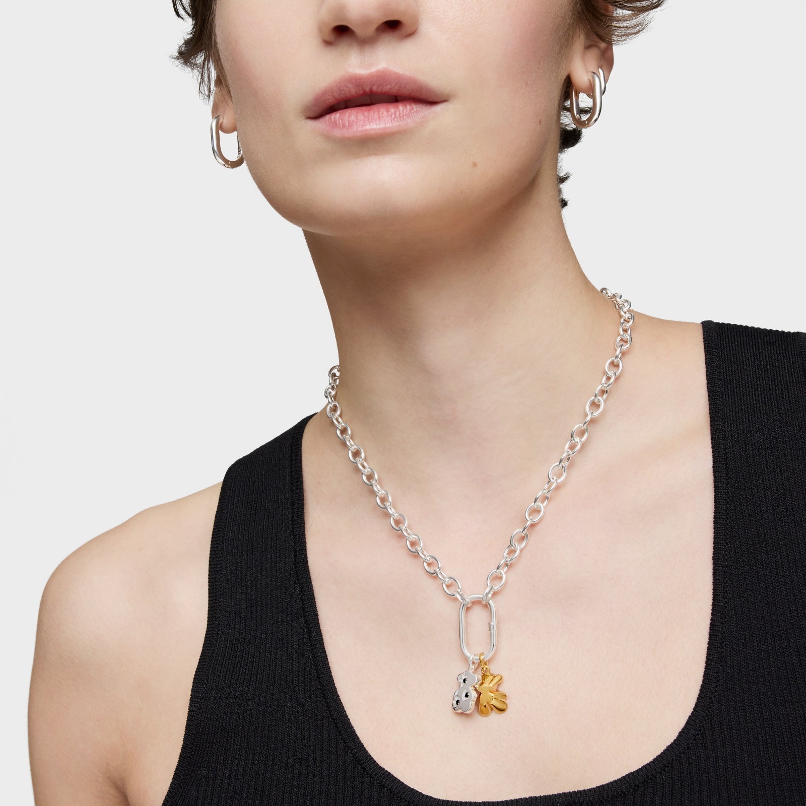 טואוס תליון דובי בשיבוץ אבני חן Sweet Dolls מכסף