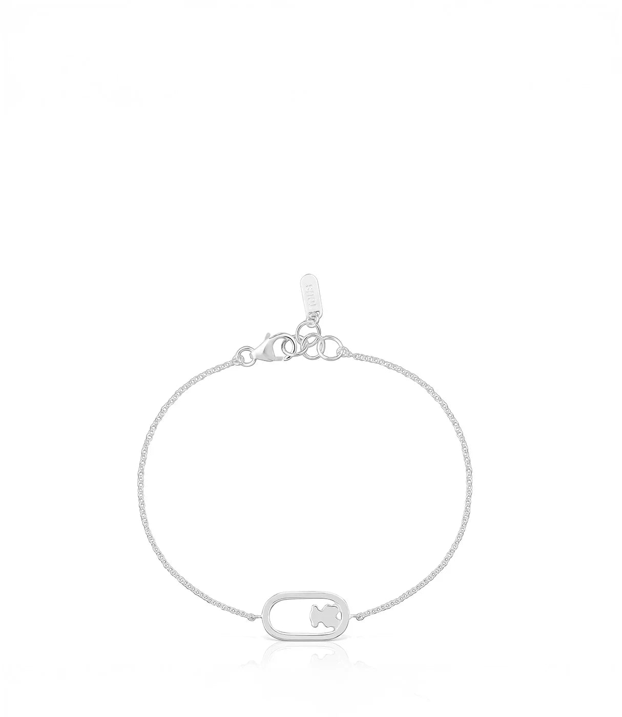 צמיד כסף עדין עם תליון סגלגל וגבעול במרכז, תכשיט אופנה לנשים