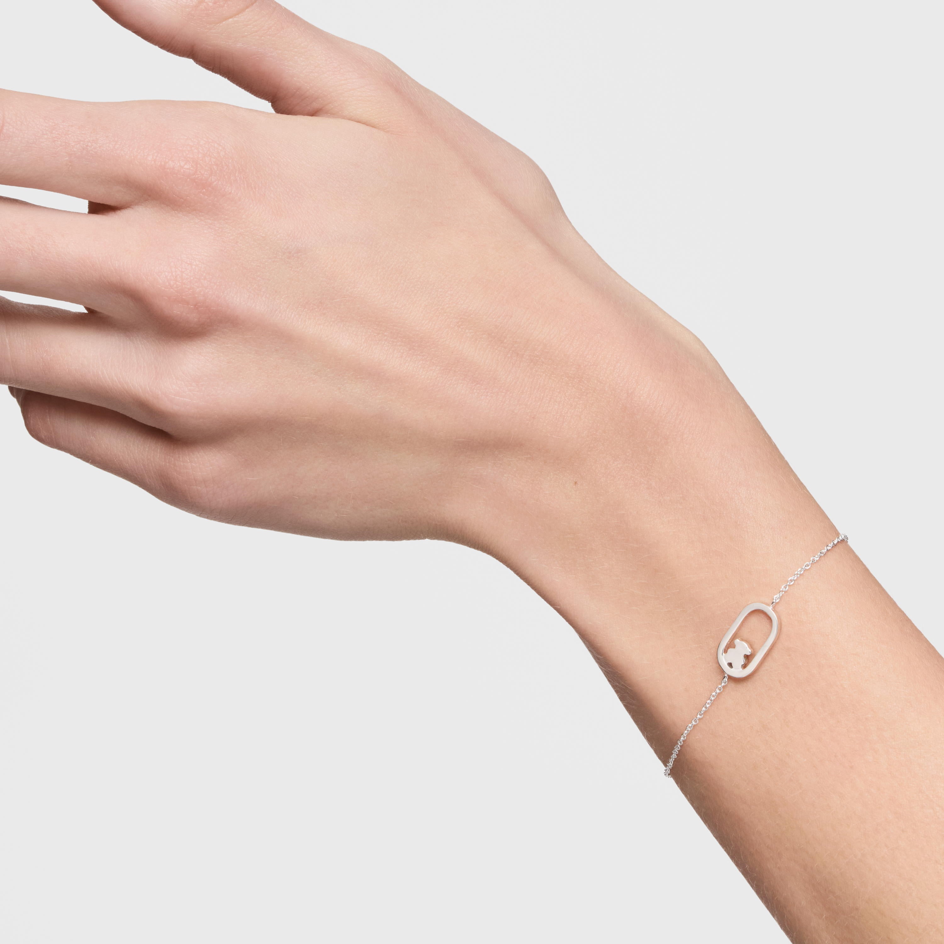 טואוס צמיד חוליות בשילוב מוטיב דובי Camille מכסף