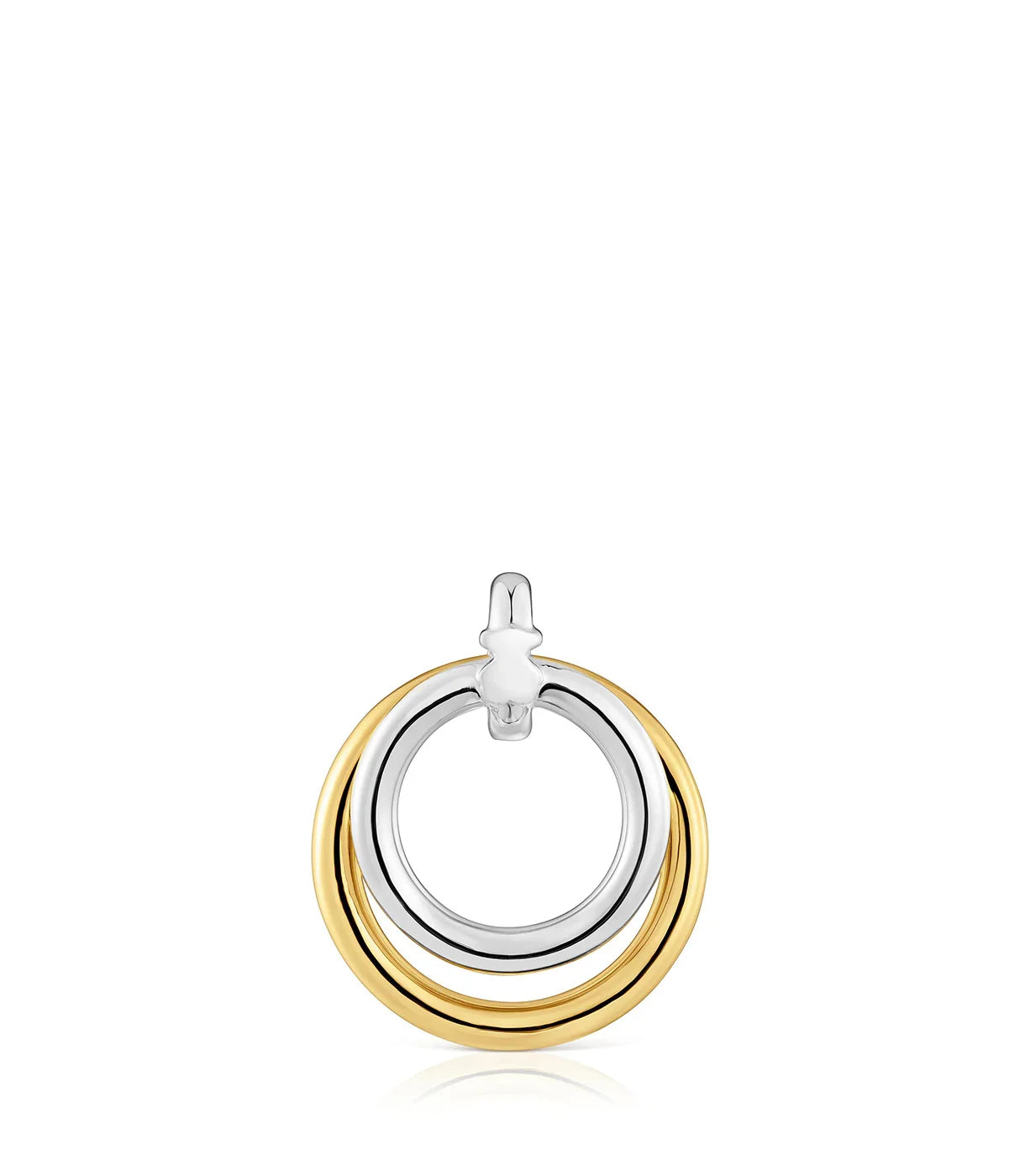 תליון זהב וכסף עגול עם טבעות מתכת שזורות, תכשיט יוקרתי אופנתי