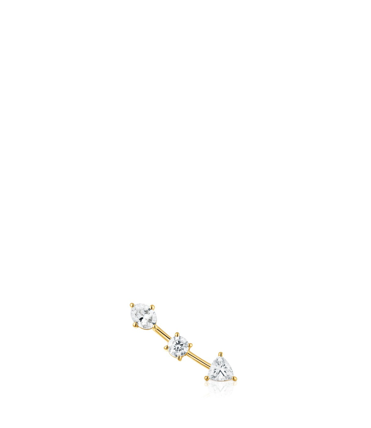 טואוס עגיל מטפס Shine LGD מפלדה וזהב 14 קראט עם יהלומי מעבדה