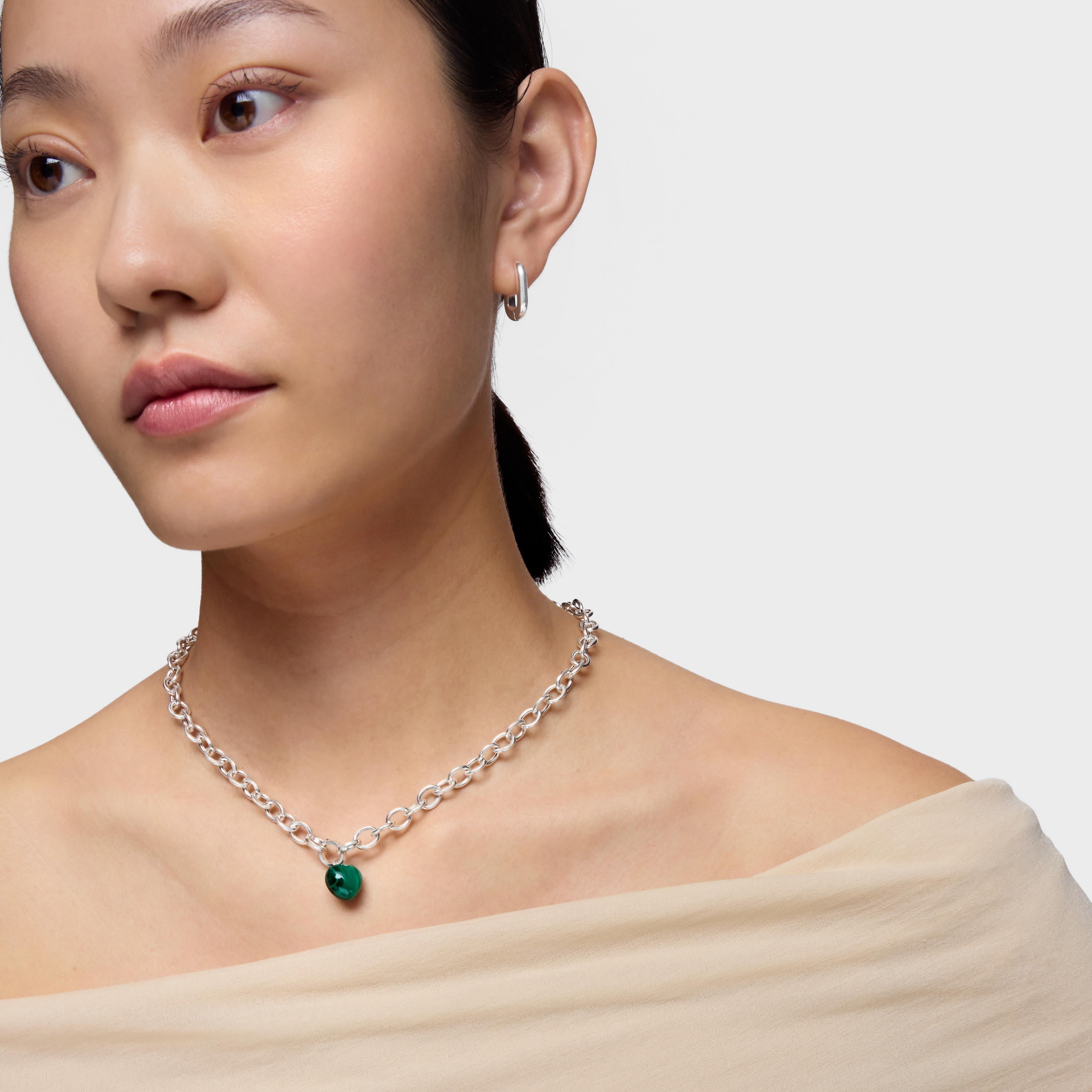 טואוס צ'ארם במוטיב לב מאבן חן Flechazo מכסף