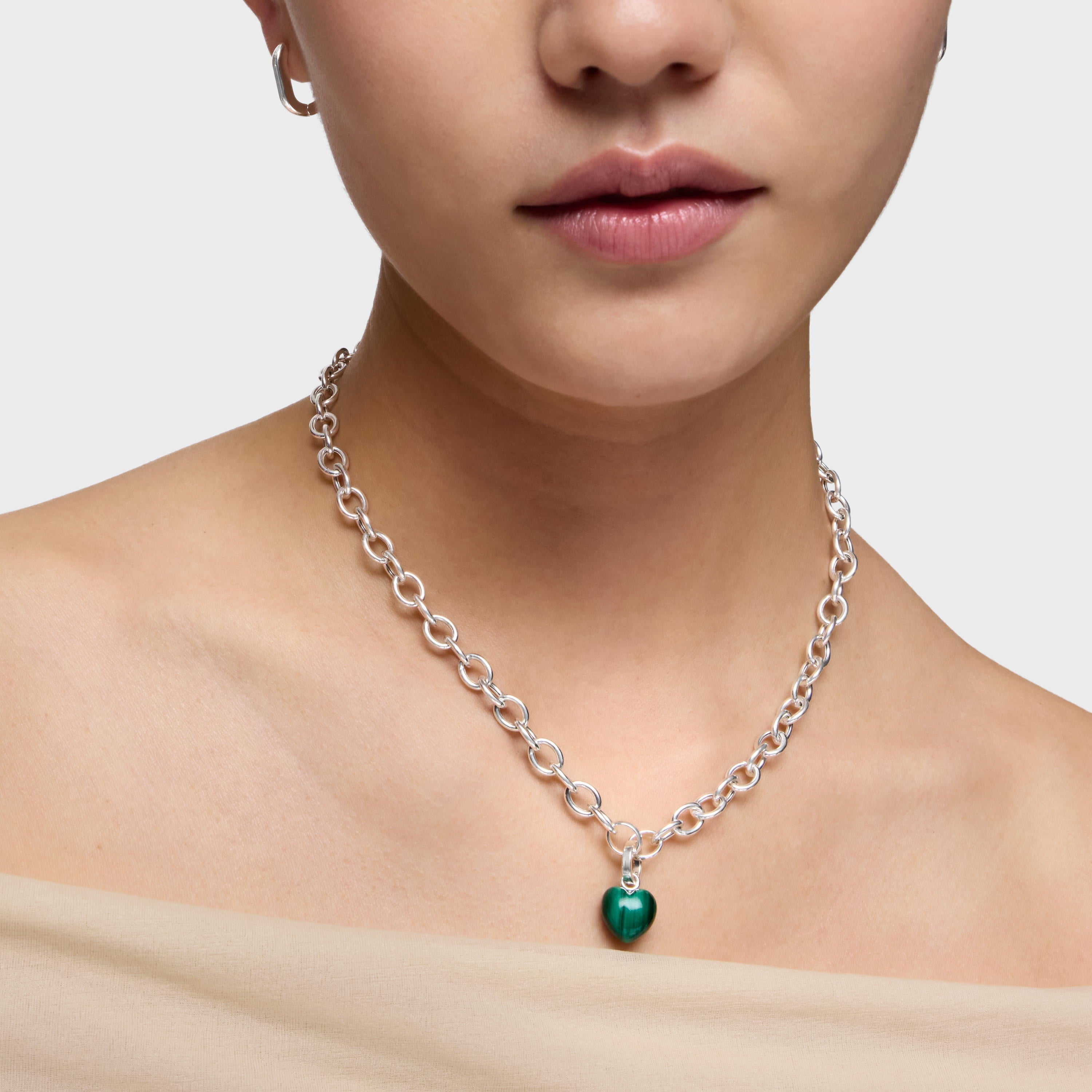 טואוס צ'ארם במוטיב לב מאבן חן Flechazo מכסף