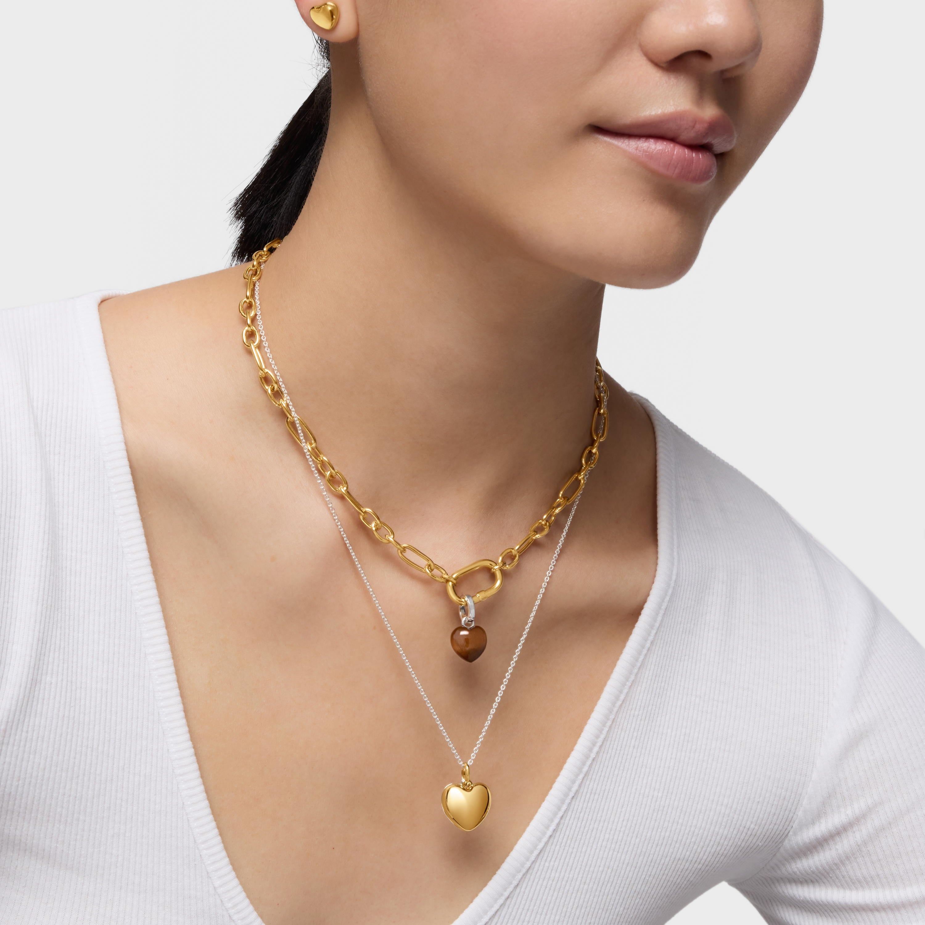 טואוס צ'ארם במוטיב לב מאבן חן Flechazo מכסף