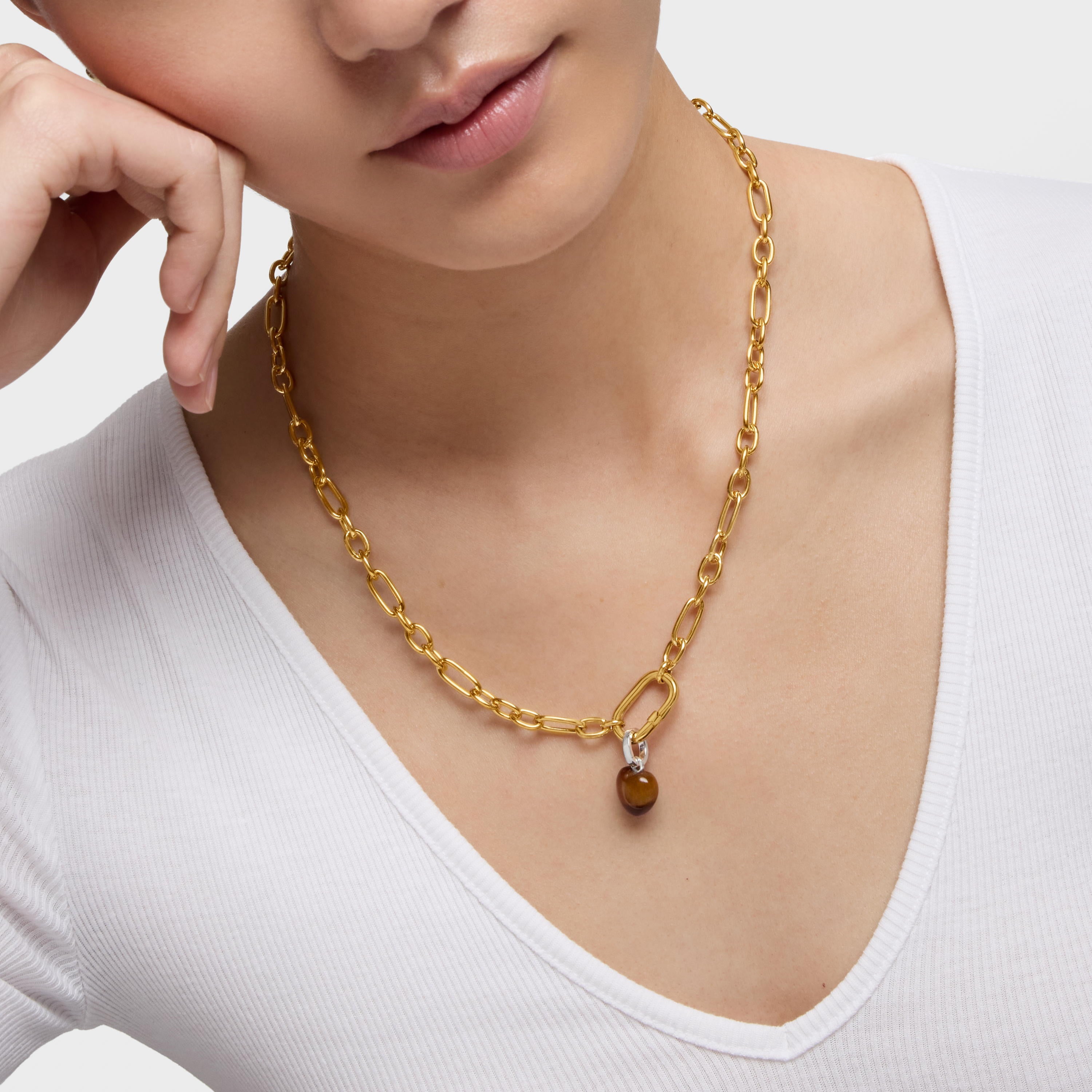 טואוס צ'ארם במוטיב לב מאבן חן Flechazo מכסף