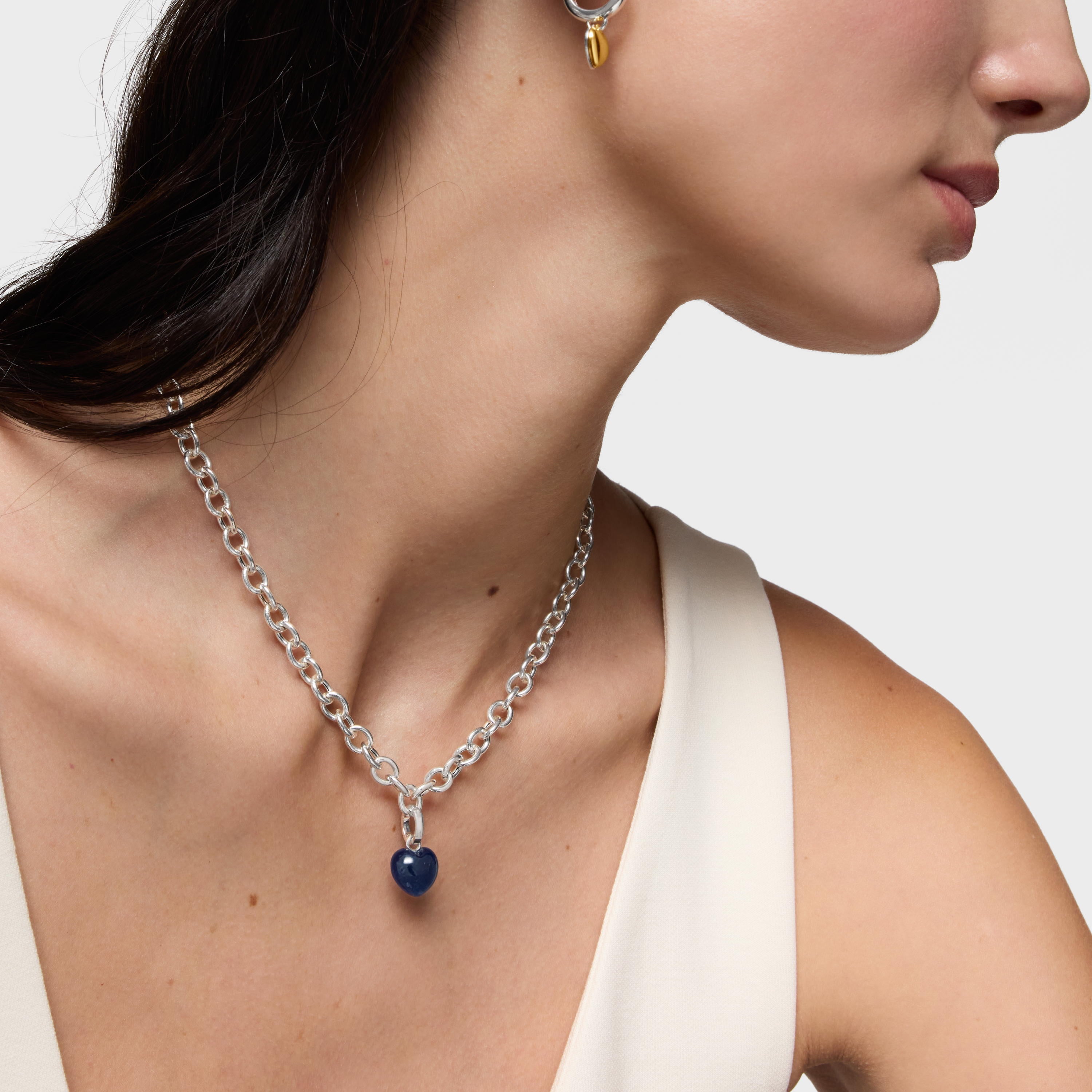 טואוס צ'ארם במוטיב לב מאבן חן Flechazo מכסף