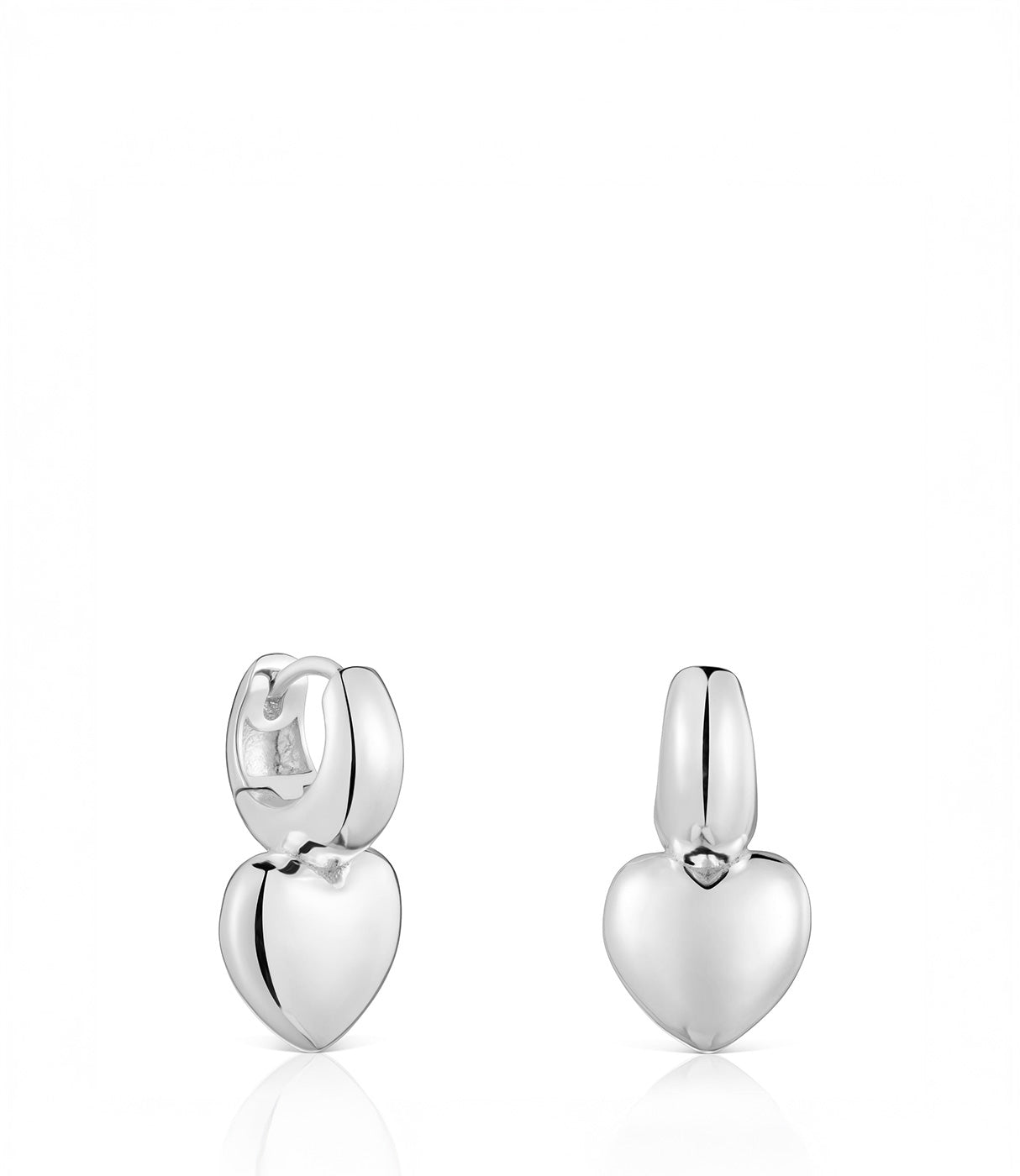 טואוס עגילי חישוק במוטיב לב Flechazo מכסף