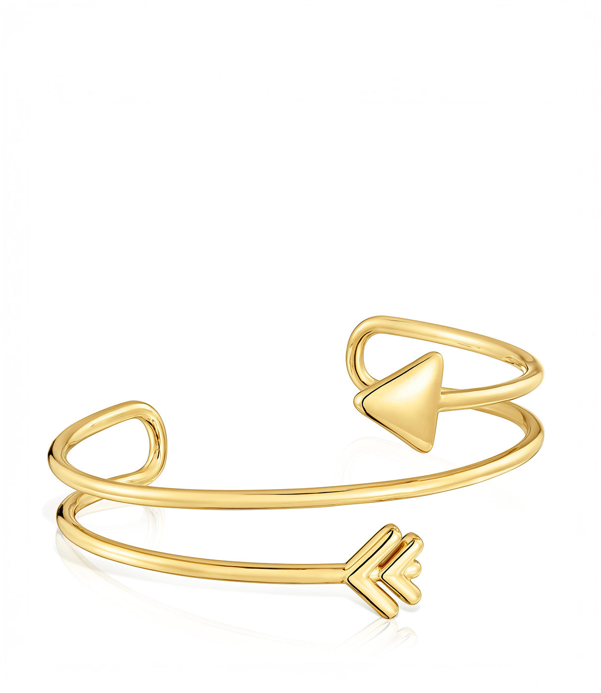 טואוס צמיד בנגל עם מוטיב חץ Flechazo מכסף ועליו זהב 18 קראט