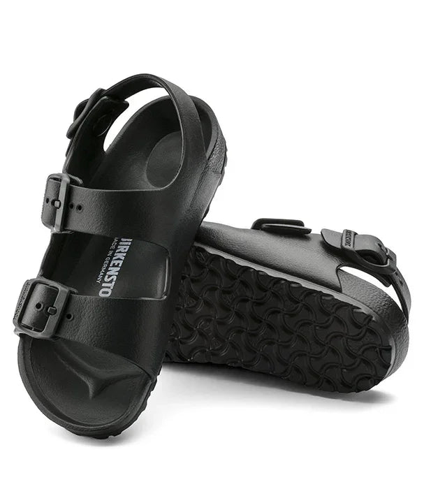 סנדלי בירקנשטוק שחורים לנשים, רצועות כפולות, עיצוב קלאסי, HOMEPAGE CHOZEN, מותגים מובילים