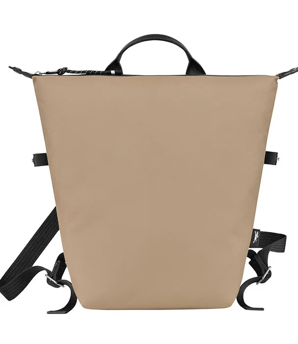 תיק גב אופנתי בצבע בז', עיצוב מודרני עם רצועות שחורות, CHOZEN Alpha Brands