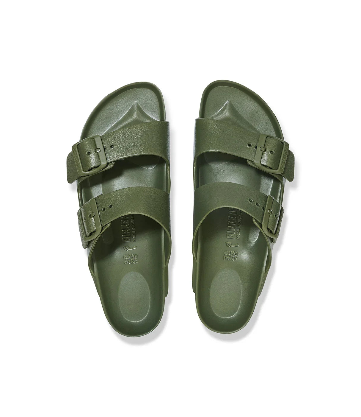 כפכפי גומי ירוקים עם שתי רצועות אבזם, נעלי קיץ אופנתיות לנשים ולגברים