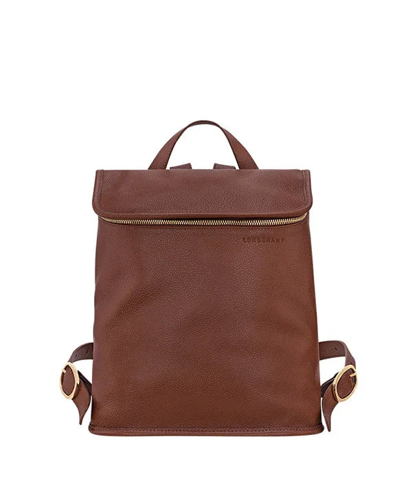 תרמיל עור חום אופנתי עם רוכסן זהב ותפסי מתכת, עיצוב יוקרתי CHOZEN