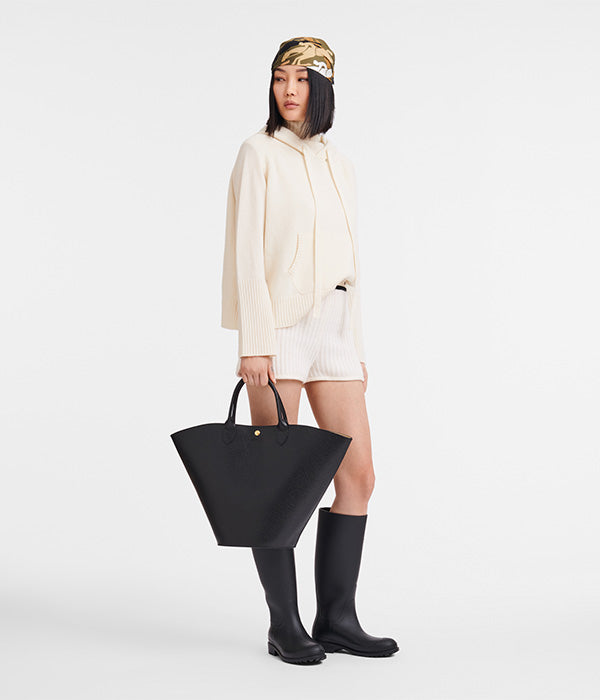 לונגשאמפ תיק יד מעור Épure XL שחור