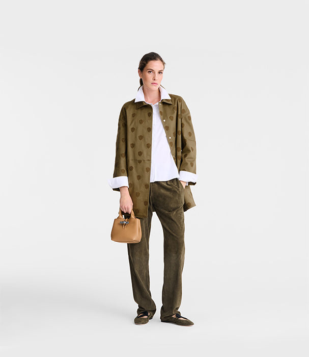 לונגשאמפ תיק יד מעור Le Roseau XS חום