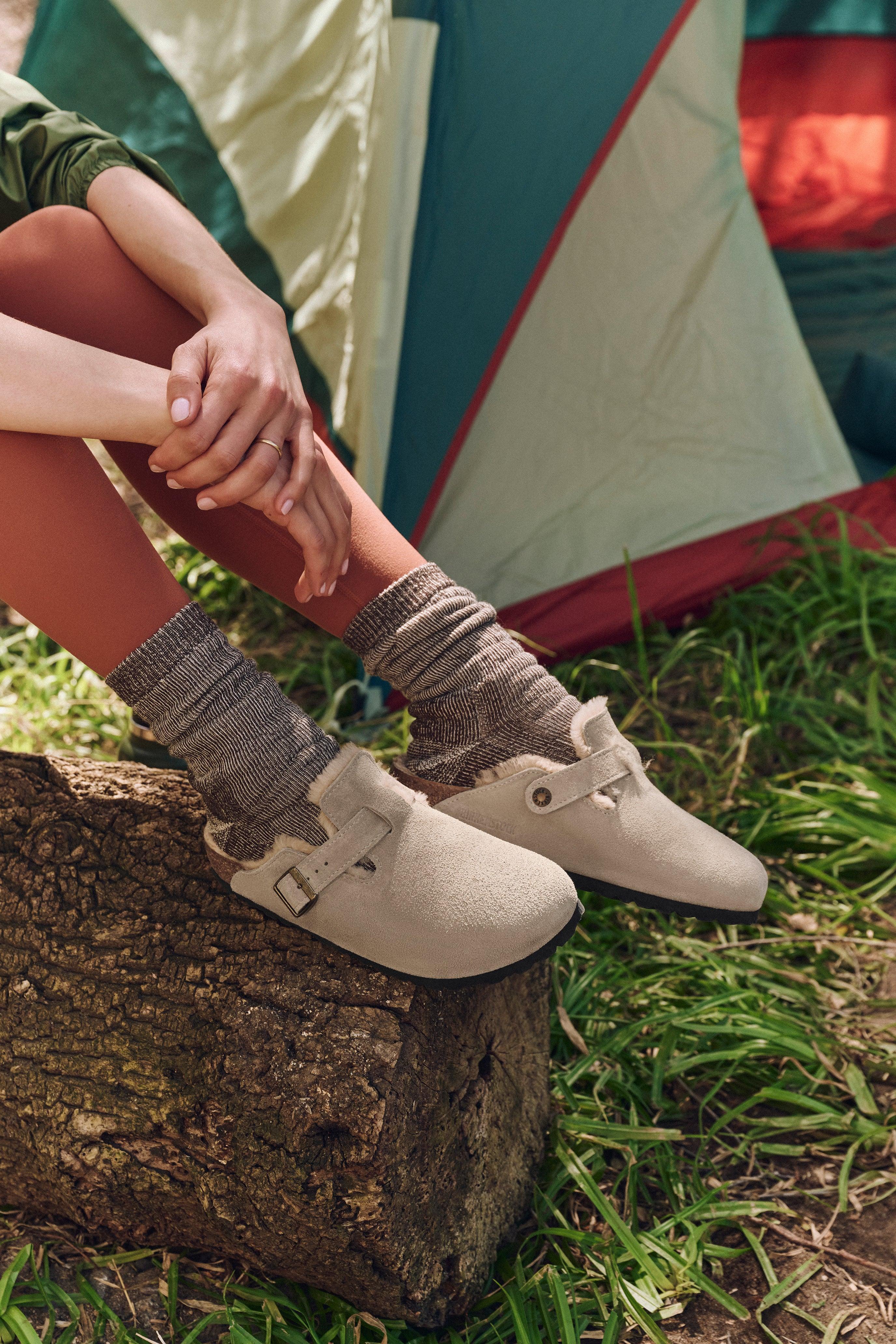 נעלי בית בז׳ אופנתיות עם גרביים מחוץ לאוהל קמפינג, CHOZEN מותגים מובילים