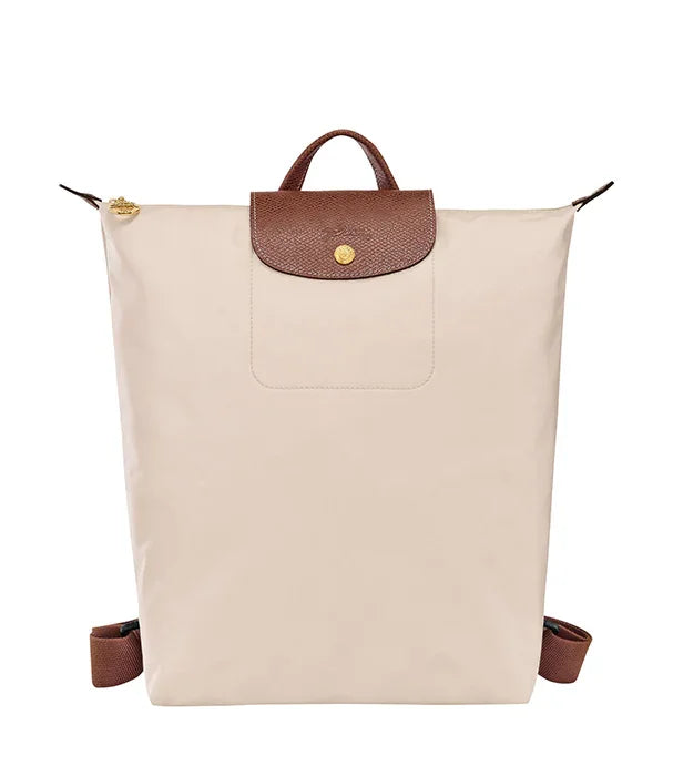 תיק גב בגוון בז' עם סגירת דש ועור חום, מבית CHOZEN מותגים מובילים