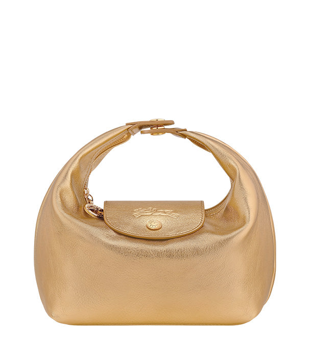 לונגשאמפ תיק יד מעור Le Pliage Xtra זהב