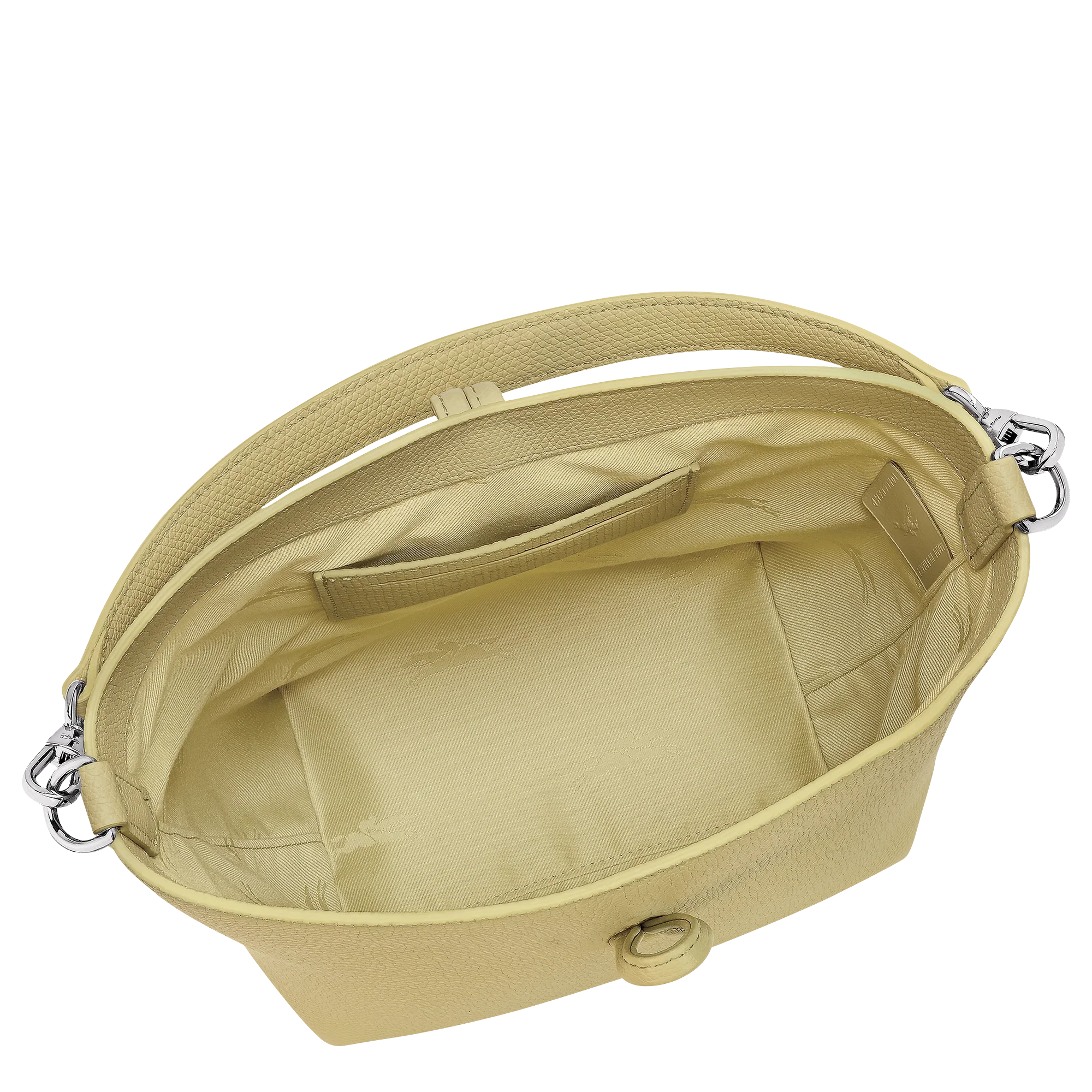 מבט פנימי לתיק יד בצבע בז' עם בטנה ותא קטן, מותג CHOZEN, באתר קבוצת אלפא