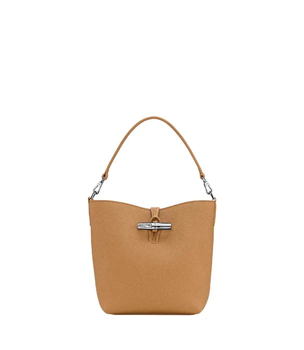 תיק יד חום מעור לנשים בעיצוב מודרני, CHOZEN, עם סוגר מתכתי יוקרתי