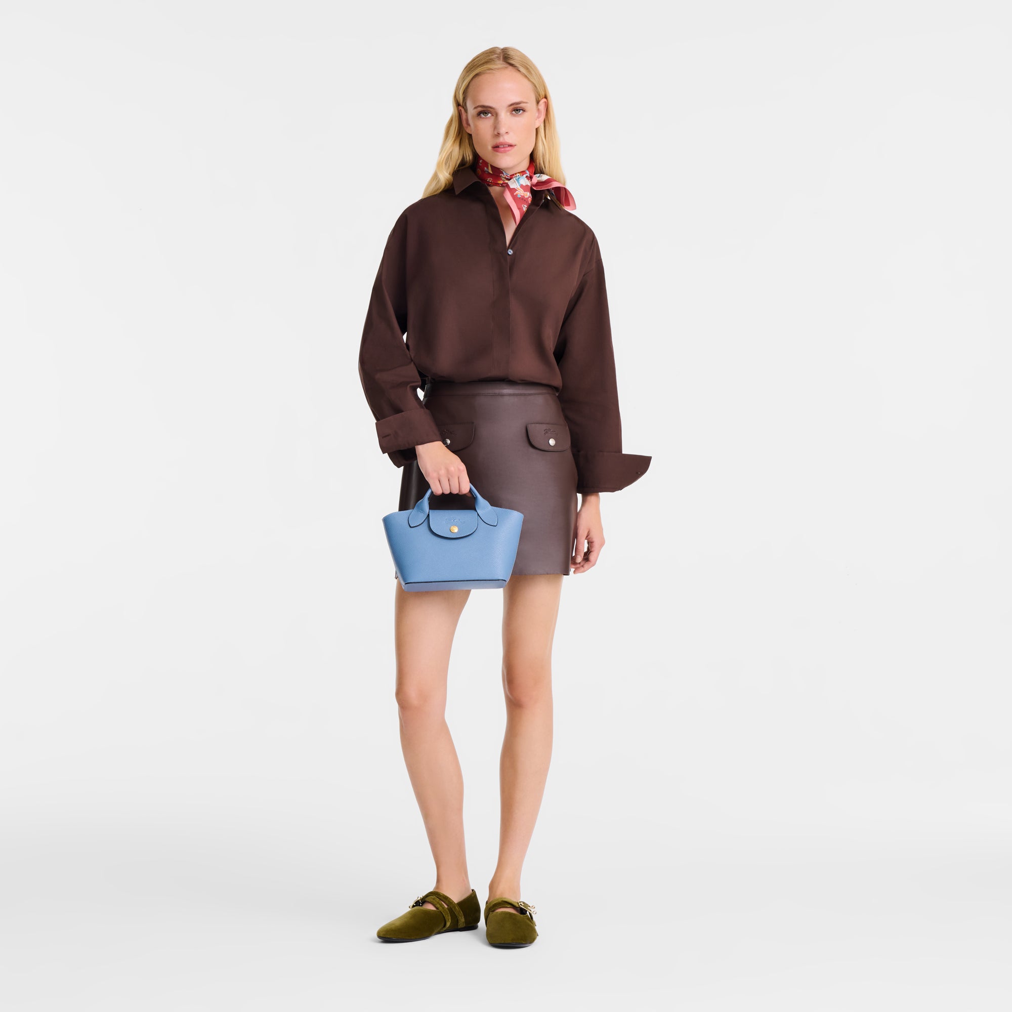 לונגשאמפ תיק יד מעור Épure XS כחול