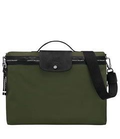 תיק כתף ירוק לגברים Longchamp עם רצועה שחורה, עיצוב יוקרתי מבית קבוצת אלפא