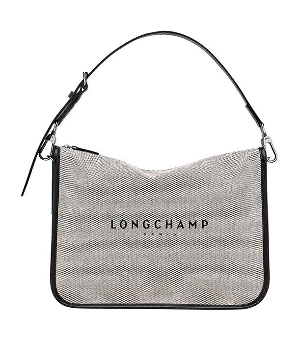 תיק כתף לנשים LONGCHAMP, בד בז' עם ידית שחורה, מבית מותגים מובילים ב-CHOZEN