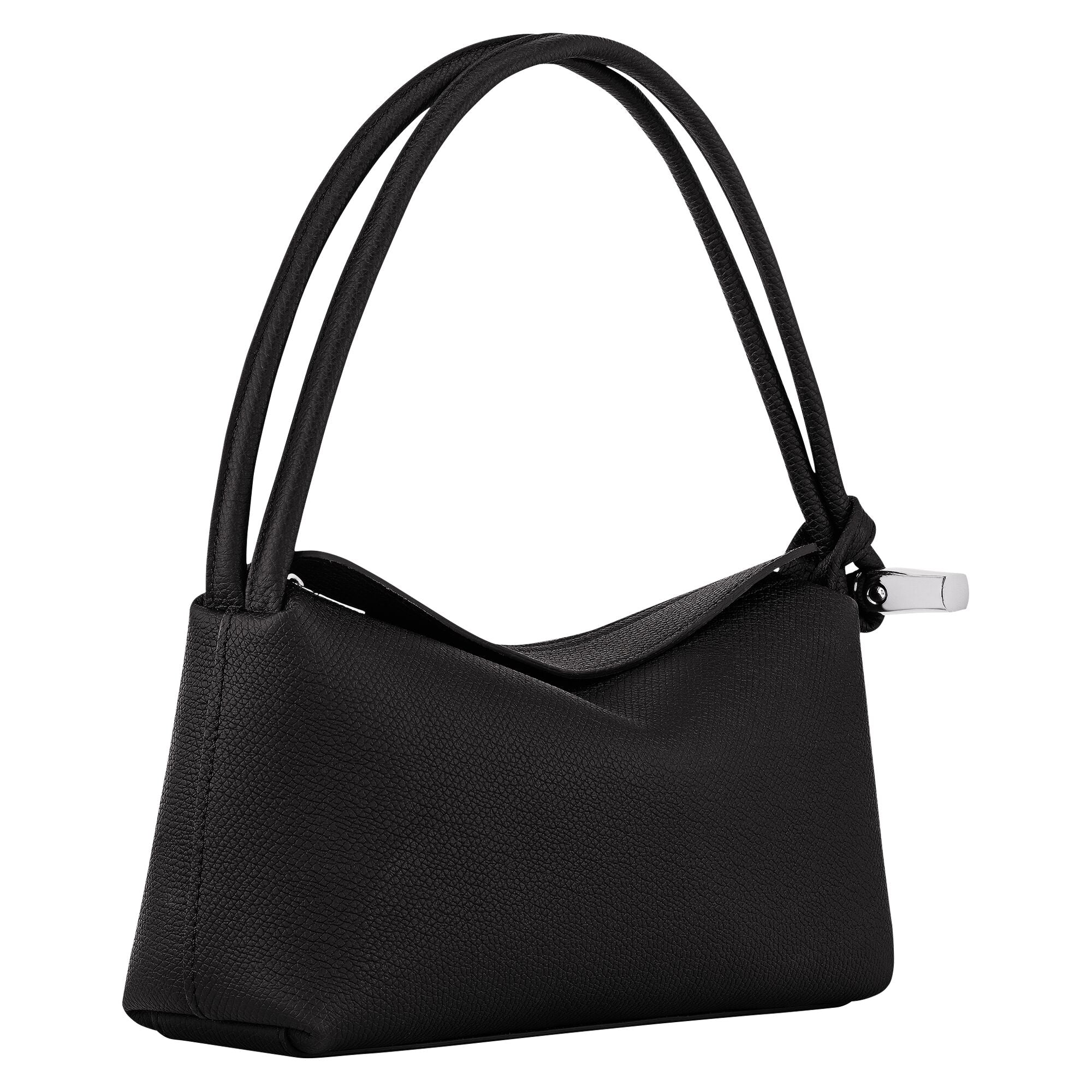 לונגשאמפ תיק כתף בינוני מעור Le Roseau שחור - CHOZEN