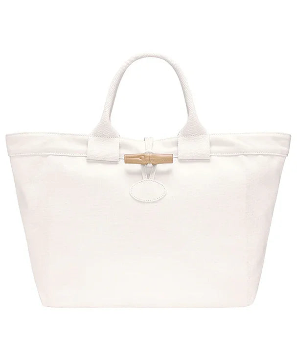 תיק יד בד לבן עם סוגר עץ, אופנה יוקרתית CHOZEN, מבית קבוצת אלפא