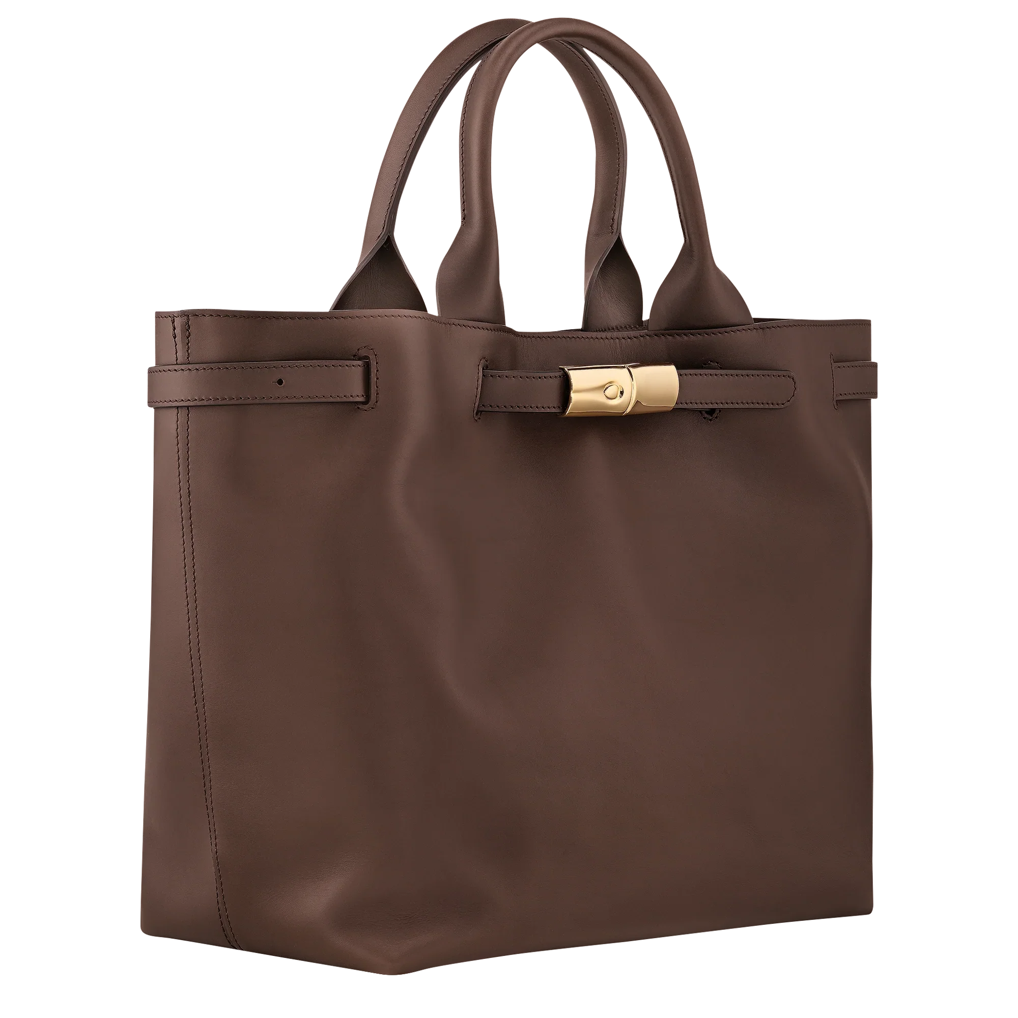 תיק יד מעור חום עם סוגר מוזהב, אופנה יוקרתית, CHOZEN מותגים מובילים